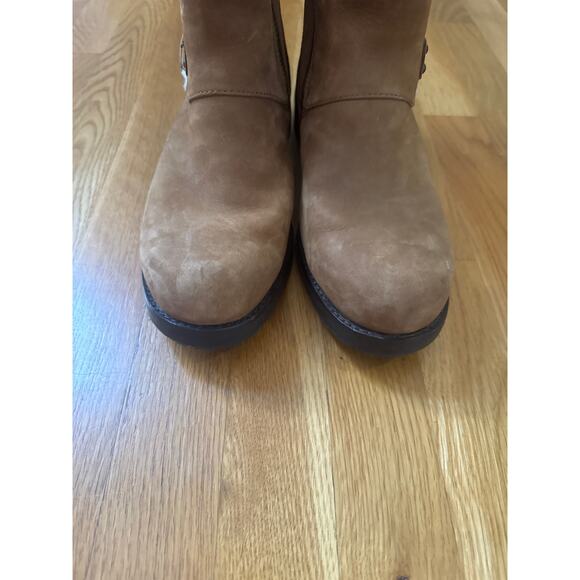 UGG Niels Boot In Water-resistant Chestnut Brien Leather. Size 11 Sherpa Lined - Picture 5 of 9